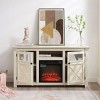 Vynxaria 60" White Farmhouse TV Center with Fireplace and Versatile Storage - 2 of 4