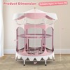Costway 64'' Kids Trampoline w/ Detachable Canopy Safety Enclosure Net Foam Handle Pink/Orange - 2 of 4