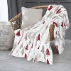 Lomsoe Christmas Pine Tree White Winter Couch Throw Blanket Flannel Soft Blanket for Living Room Bed Sofa Travel Office Camping. - 3 of 4