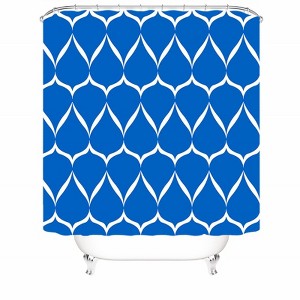 Blue Water Drop Geometry Shower Curtains for Bathroom Waterproof Fabric Bath Curtain Durable Soft Stylish Bathroom Decor 72x72 Inch - 1 of 1