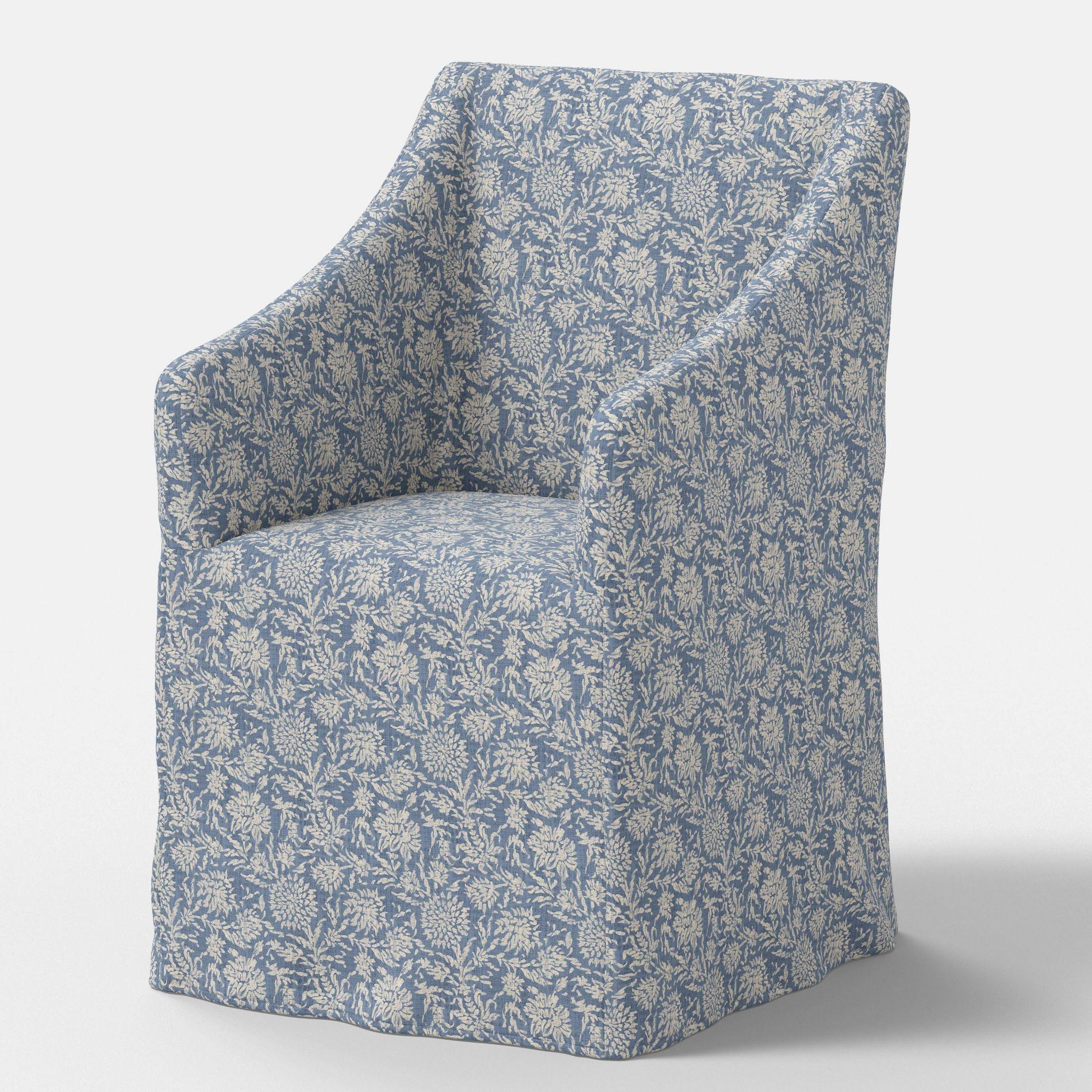Replacement Slipcover Only for Sloped Arm Dining Chair Adelaide Reese Floral Blue - Threshold™