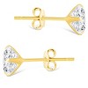SHINE by Sterling Forever Sterling Silver Princess Cut Prong Set Stud Earrings - 4 of 4