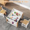 Kids Table and Chair Set, 4 in 1 Wooden Activity Table & 2 Chairs with Storage Drawer Detachable Tabletop for Toddlers Kids Drawing, Reading - 3 of 4