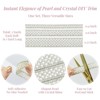 Wrapables 3 Yards Self Adhesive Pearl and Crystal Rhinestone Ribbons, Tape Strips Trim for DIY Crafts Wedding Party Decoration (Set of 3) - 2 of 4
