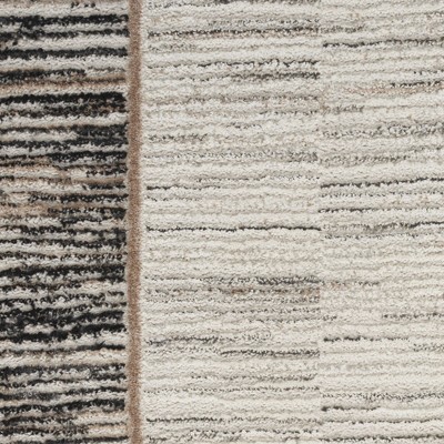 Modern Abstract Shimmer Grey Black Synthetic Rug - 7'10" x 9'10"