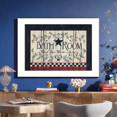 ChicFurnit Wall Art Bathroom Framed Print Elegant Black Frame for Living Room, Multicolor, 18"*1"*14"