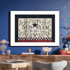 ChicFurnit Wall Art Bathroom Framed Print Elegant Black Frame for Living Room, Multicolor, 18"*1"*14" - 1 of 4