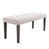 Velvet Upholstered Tufted Bench, Velvet Cushion, 45.28" L Accent Footrest Stool For Living Room, Entryway, Dining Room, Bedroom - 4 of 4