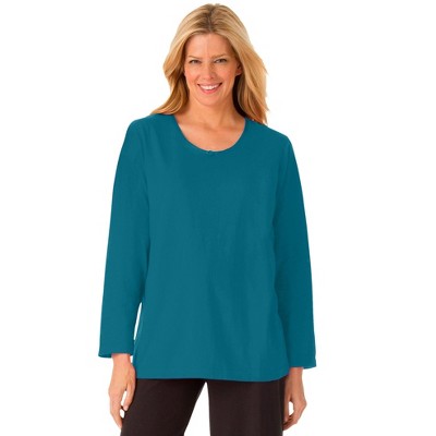 Dreams & Co. Plus Size Satin Trim Sleep Tee