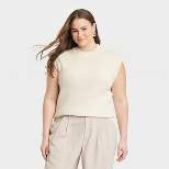 Women's Crewneck Ribbed Sweater Vest - A New Day™