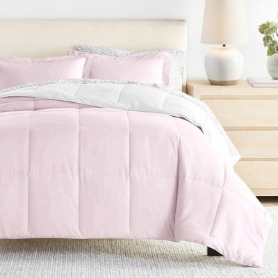 7PC Bedding Bundle, Reversible Solid Comforter and Patterned Sheet Set - Becky Cameron