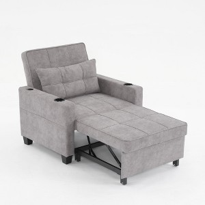 NicBex Modern Pull Out Sofa Bed Convertible Single Sofa Chair with Adjustable Back and USB Port for Living Room - 1 of 4