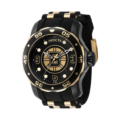 Invicta 42320 Men's NHL Boston Bruins Black Silicone Strap Watch