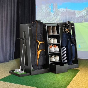 KWPZQEB Golf Storage Garage Organizer, Wooden Golf Clubs Storage Rack with Open Shelves, Extra Golf Club Stand/Holder for Car Garage, Office - 1 of 4