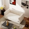 55 in. Wide Mid-Century Channel Tufted Velvet 2-Seater Sofa Couch Loveseat - Morden Fort - 2 of 4