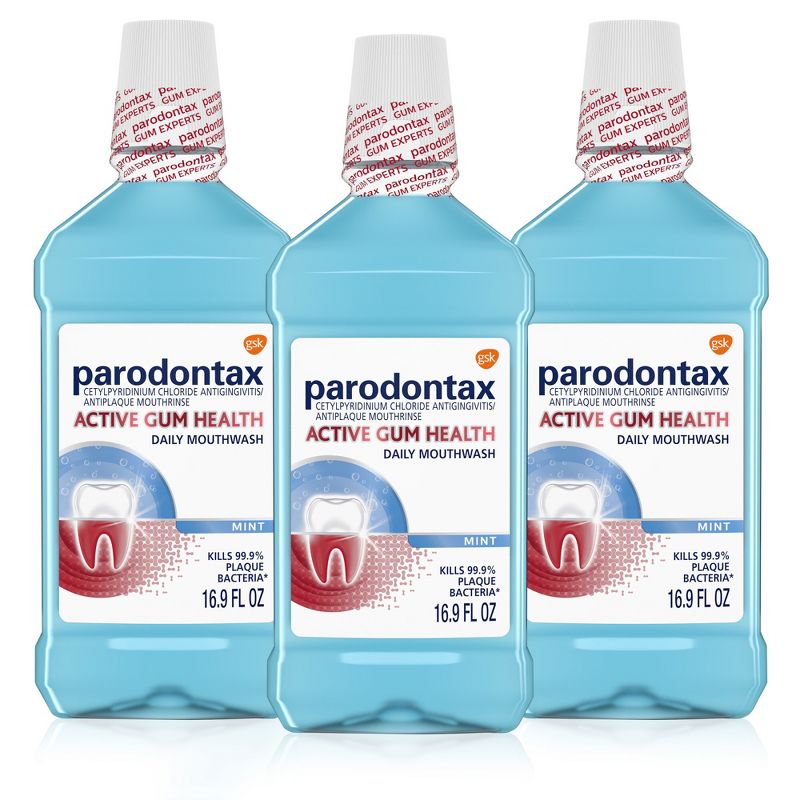Parodontax Active Gum Health Mint Rinse Mouthwash - 16.9 fl oz/3ct, 1 of 10