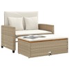 Patio Sofa with Cushions 2-Seater Poly Rattan&Acacia Wood  vidaXL - 4 of 4