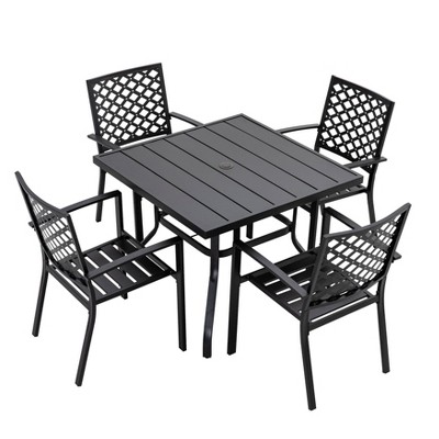 5pc Dining Set - Black - NUU GARDEN