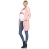 Maternity Hooded Open Front High Pile Fleece Coat -White Mark - 2 of 4