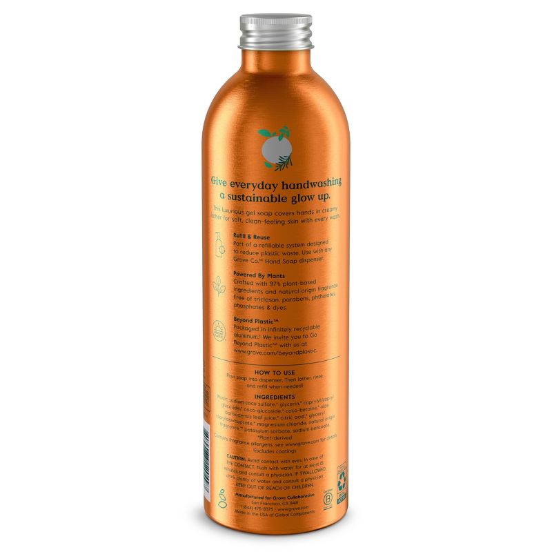 Grove Co. Orange &#38; Rosemary Hand Soap - Aluminum Bottle - 13 fl oz, 3 of 8