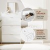 Modern Shoe Cabinet with 3 Flip Drawers & 2 Small Drawers & Hook, Slim Fluted Shoe Storage Organizer, Narrow Entryway Cabinet - 3 of 4
