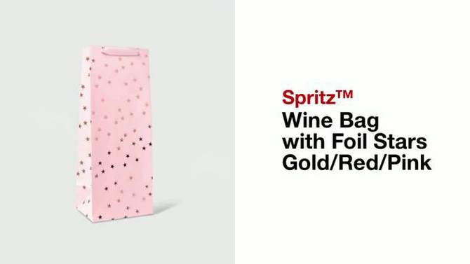 Wine Bag with Foil Stars Gold/Red/Pink - Spritz&#8482;, 2 of 7, play video