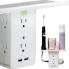 Link Charging Station Socket Outlet Platform Surge Protector Wall Outlet 6 Plug Sockets 2 USB Ports w/Built-in Shelf - 4 of 4