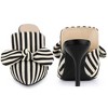 BLISSFUL STEP Women's Bow Stripe Pointed Toe Stiletto Heel Mules - 2 of 4