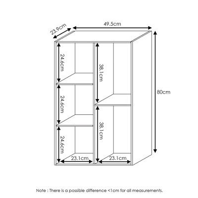 Chic White & Pink 5-Cube Wooden Organizer Shelf