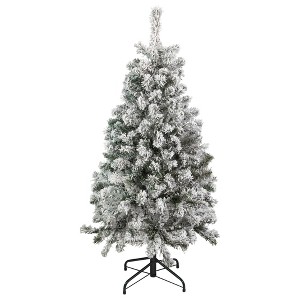 Northlight 4.5' Flocked Madison Pine Artificial Christmas Tree, Unlit - 1 of 4