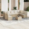 vidaXL Garden Sofa Set Beige PE rattan Large Modular Garden Sofa Set - 2 of 4
