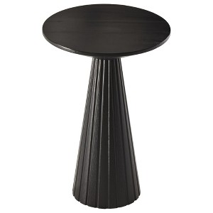 COZAYH Pedestal Small Drink Round Martini Table with Textured Finish and Quick Assembly for Living Rooms or Bedrooms, Holds up to 25 Pounds, Black - 1 of 4
