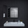 HBEZON Medicine Cabinet with Mirrors, Recess/Wall Mount Bathroom Cabinet, Adjustable Shelves, Soft-Close Hinge, Rectangular, Aluminum - 3 of 4