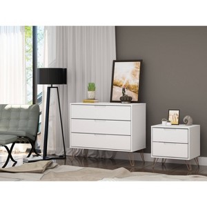 Rockefeller Dresser and Nightstand Set - Manhattan Comfort	 - 1 of 4