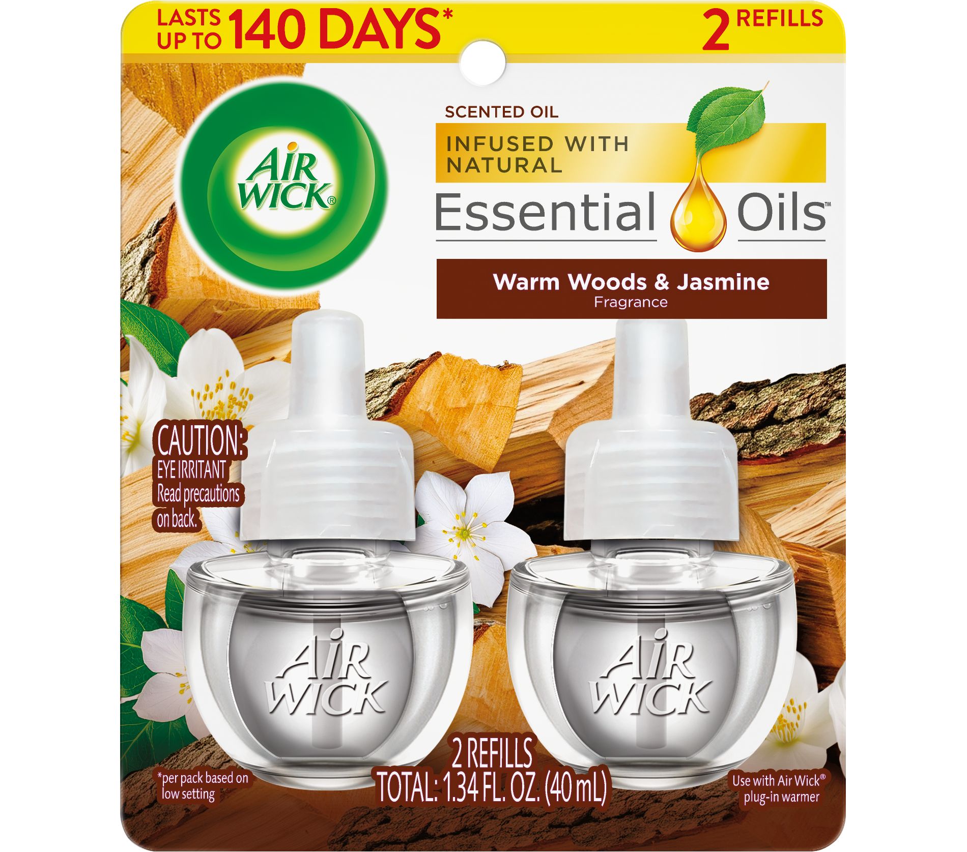 Air Wick Scented Oil Air Fresheners Warm Woods & Jasmine - 2ct