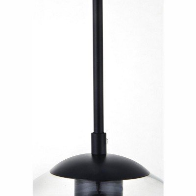 Baxter Black Iron and Glass Adjustable Pendant Light