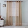 Olivia Gray Wanda Box Voile Grommet Panel Polyester Curtain Panels 54" x 90" Taupe - 2 of 4