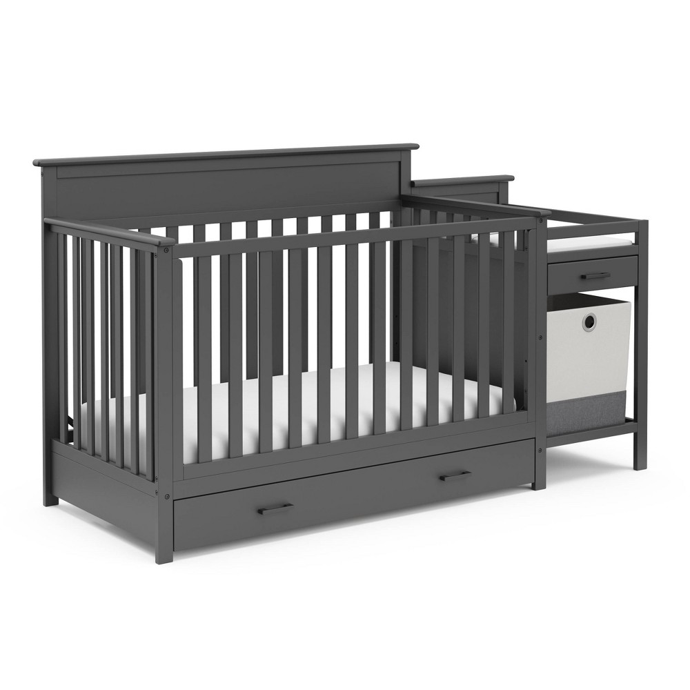 Storkcraft Arizona 4-in-1 Convertible Baby Crib and Changer, Gray
