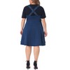 Agnes Orinda Women's Plus Size Denim Adjustable Straps Pockets Jean Overall A-Line Dresses - 4 of 4