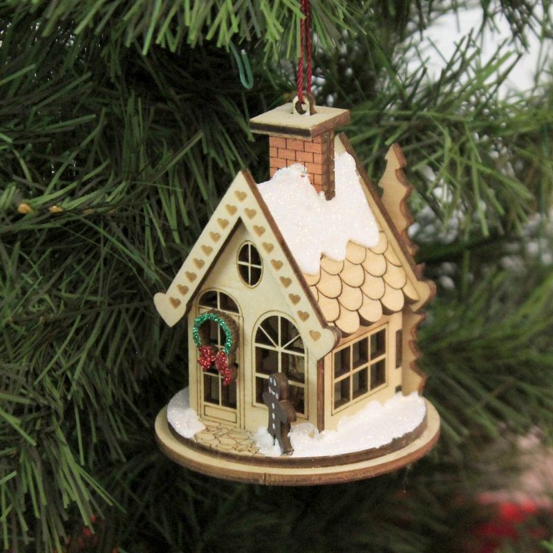 Ginger Cottages 3.25 In Gingerbread Cottage Ornament Wreath House Tree Ornaments, 2 of 5