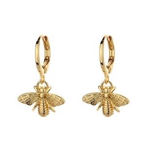 Amy and Annette 14K Gold Bee Huggie Earrings - 1 of 4