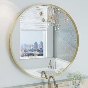Apmir  Round High Quality Aluminum Alloy Framed French Cleat Mounted Wall Decor Bathroom Vanity Mirror - 1 of 4