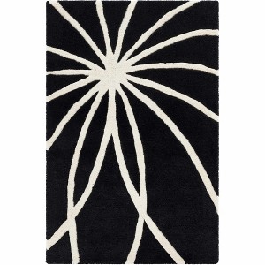 Hauteloom Davison Black Geometric Wool Carpet - 1 of 4
