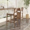 Okak Set of 2 Solid Wood Upholstered Bar Stools for Dining Rooms,Cane Rattan Kitchen Island Counter Chairs with Curved Back - 3 of 4