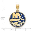 Black Bow Jewelry 14k Yellow Gold Plated Sterling Silver New York Islanders NHL Large Pendant - 2 of 3