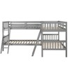 NicBex Twin Size Loft Bunk Bed with L-Shaped Desk, Modern Metal Bed Frame with Ladder and Guardrails for Bedroom - 3 of 4