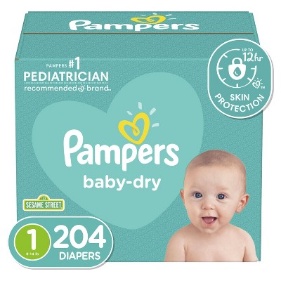 Pampers Baby Dry Diapers Enormous Pack - Size 1 - 204ct