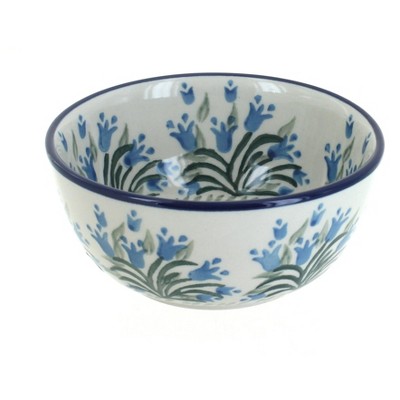 Blue Rose Polish Pottery Tulip Bouquet Dessert Bowl