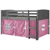 DONCO Kids Louvered Low Loft with Pink Tent, Twin in White Finish - 4 of 4