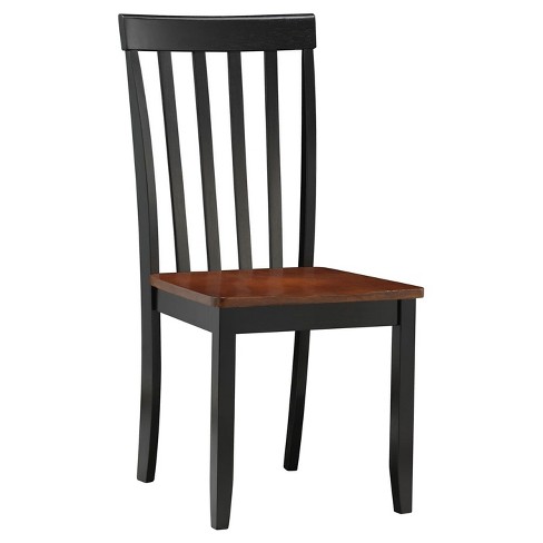 Cherry Tree Set of 2 Black PU Leather Seats Dining Chair W 43 x D 46 x H 86 cm 